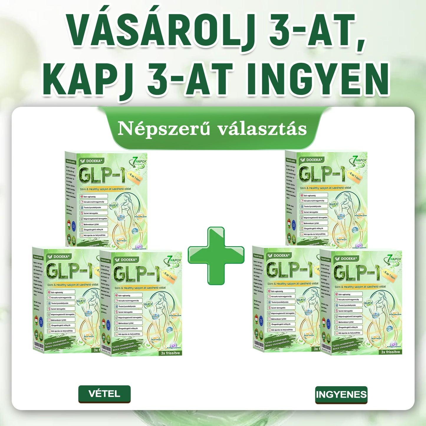 DOOEKA® GLP-1 8 az 1-ben Karcsúsító és Egészségmegőrző Megoldás ✅ Támogatja az elhízás, cukorbetegség, szív- és érrendszeri egészség, alvási apnoe és ízületi problémák kezelését, miközben feszesíti a bőrt és növeli az energiaszintet.