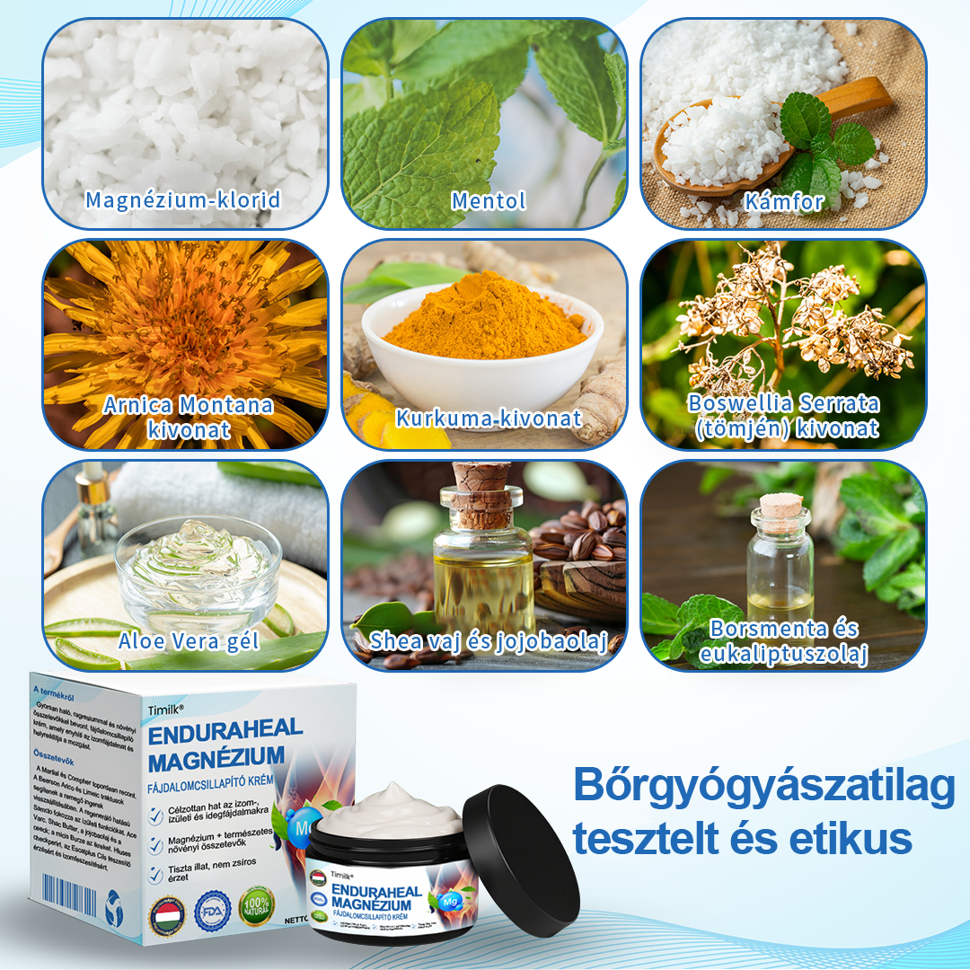 ✨✨✨Timilk® EnduraHeal magnézium fájdalomcsillapító krém (arthritis, neuropathia, reuma, sport sérülések és egyéb panaszok kezelésére)