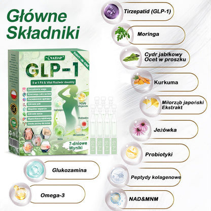 ✨✨NAZIAP® GLP-1 8 w 1 Fit & Vital roztwór doustny – Raz dziennie, widoczne zmiany w ciągu 7 dni / W przypadku otyłości, zdrowia serca i układu krążenia, cukrzycy, bezdechu sennego, zdrowia jelit, problemów ze stawami i wielu innych