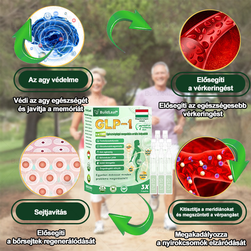 ✈️BuildLeaf® GLP-1 6 az 1-ben egészségügyi oldat szájon át szedhető folyadék ✅ Elhízás, szív- és érrendszeri egészség, cukorbetegség, alvási apnoe, bélrendszeri egészség, ízületi problémák és egyebek esetén