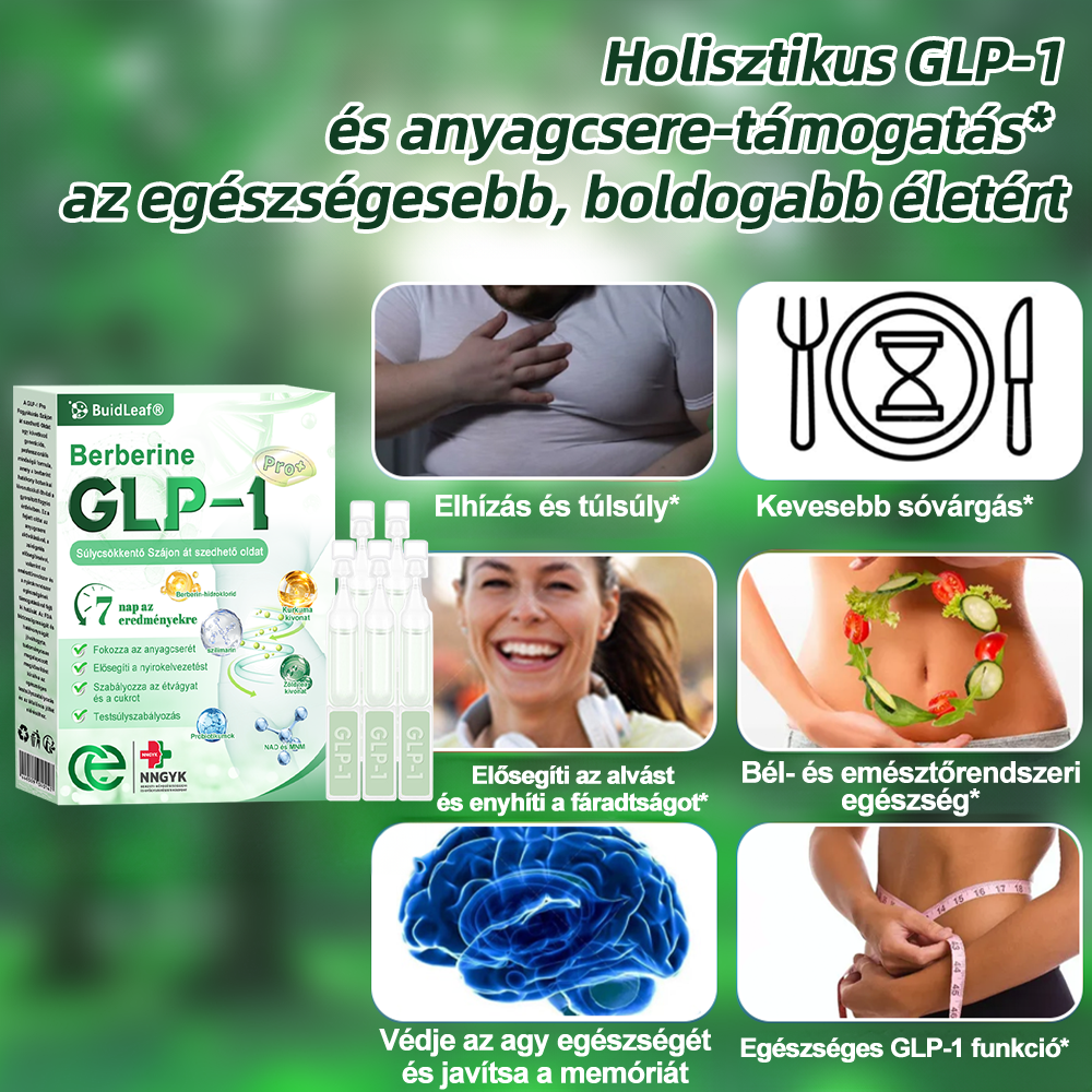 🍀 Klinikai kutatásokkal igazolt | A BuildLeaf® Berberine GLP-1 Pro Súlycsökkentő Szájon át szedhető oldat segíthet a makacs súlytöbblet, anyagcsere- és energiaproblémák kezelésében, támogatva a jobb közérzetet és vitalitást