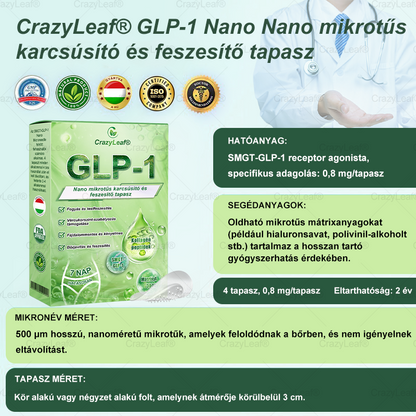 🔥│Hivatalos webáruház│🌿 CrazyLeaf® SMGT-GLP-1 Nano Mikrotűs Tapasz 👉Természetes segítség túlsúly, fáradtság, bőr- és ízületi problémák ellen.
