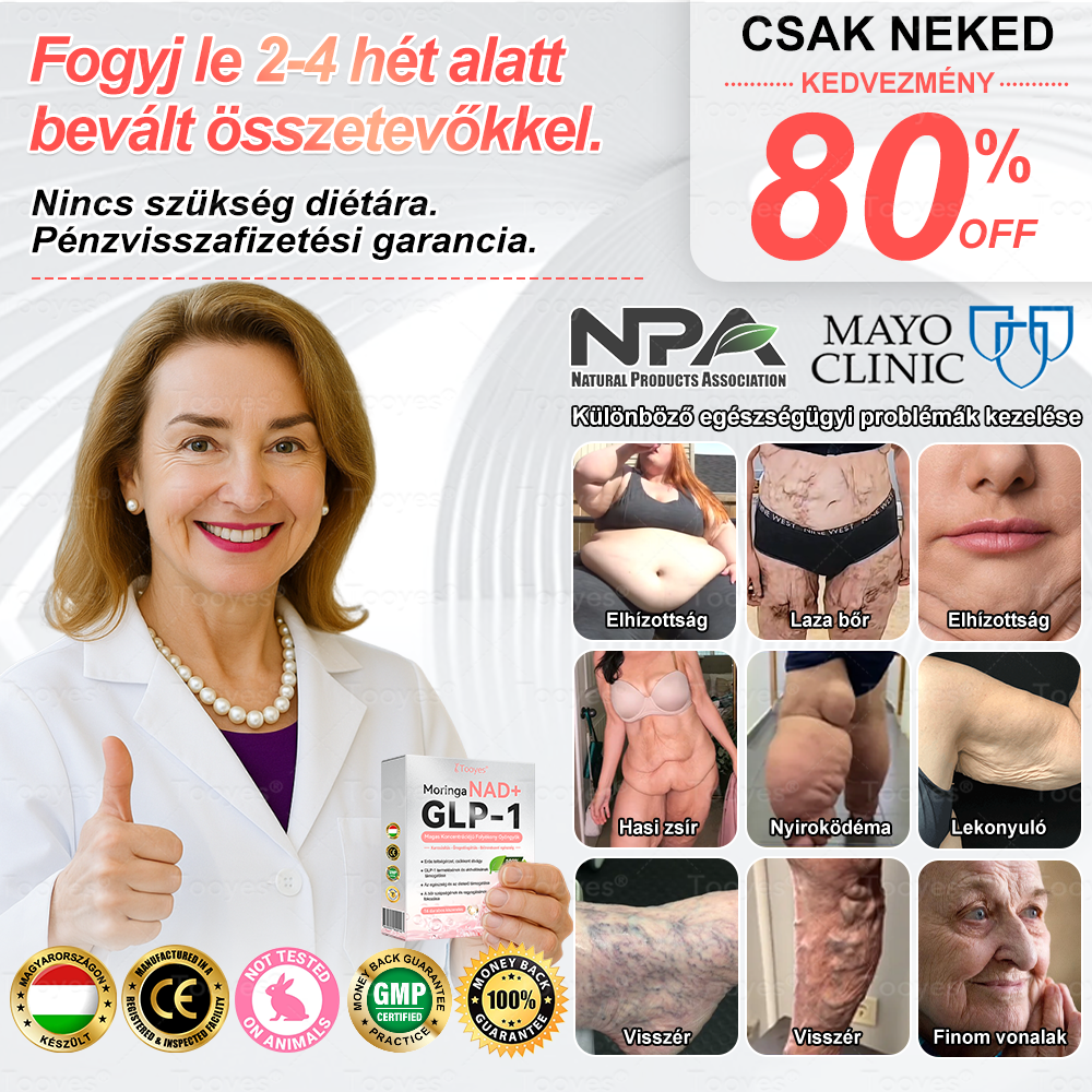 🏆Tooyes® GLP-1 Magas Koncentrációjú Folyékony Gyöngyök – NAD+, Moringa, HCA összetevőkkel (Fogyás, Öregedésgátlás, Bél- és Immunrendszer támogatás, Vércukorszint egyensúly, Szív- és Agyegészség) ⚡