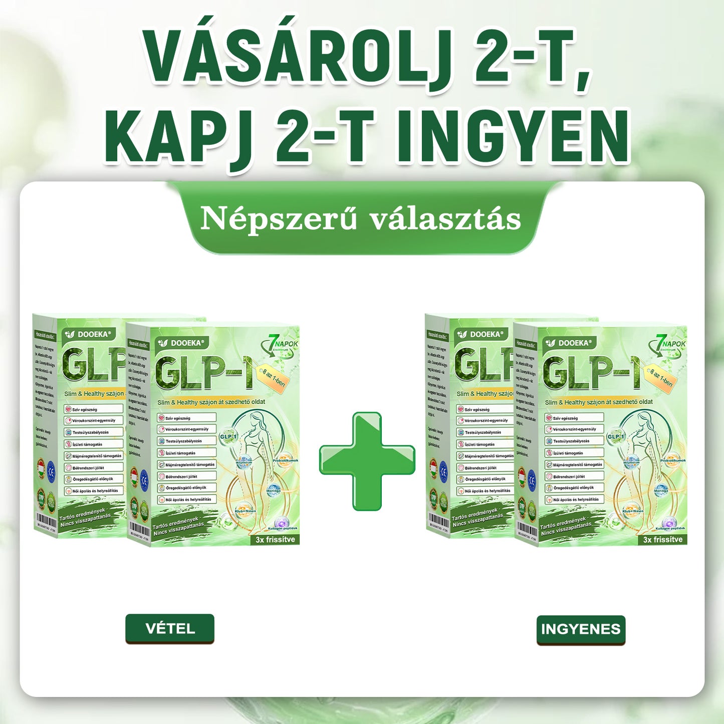 DOOEKA® GLP-1 8 az 1-ben Karcsúsító és Egészségmegőrző Megoldás ✅ Támogatja az elhízás, cukorbetegség, szív- és érrendszeri egészség, alvási apnoe és ízületi problémák kezelését, miközben feszesíti a bőrt és növeli az energiaszintet.
