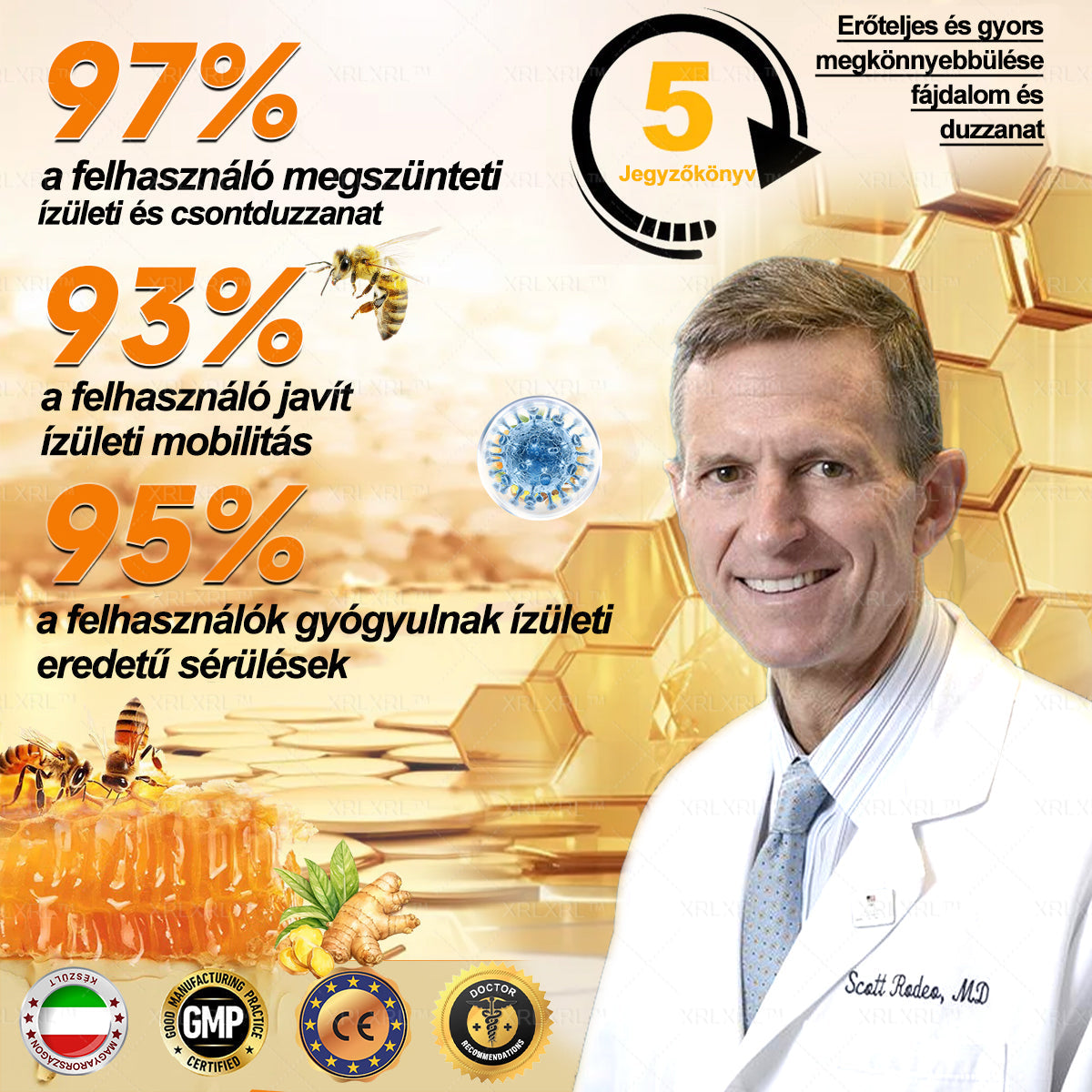 👍XRLXRL™ Méhméreg Fájdalomcsillapító Csontregeneráló Krém (Speziell für ältere Erwachsene & von der AAOS empfohlen)