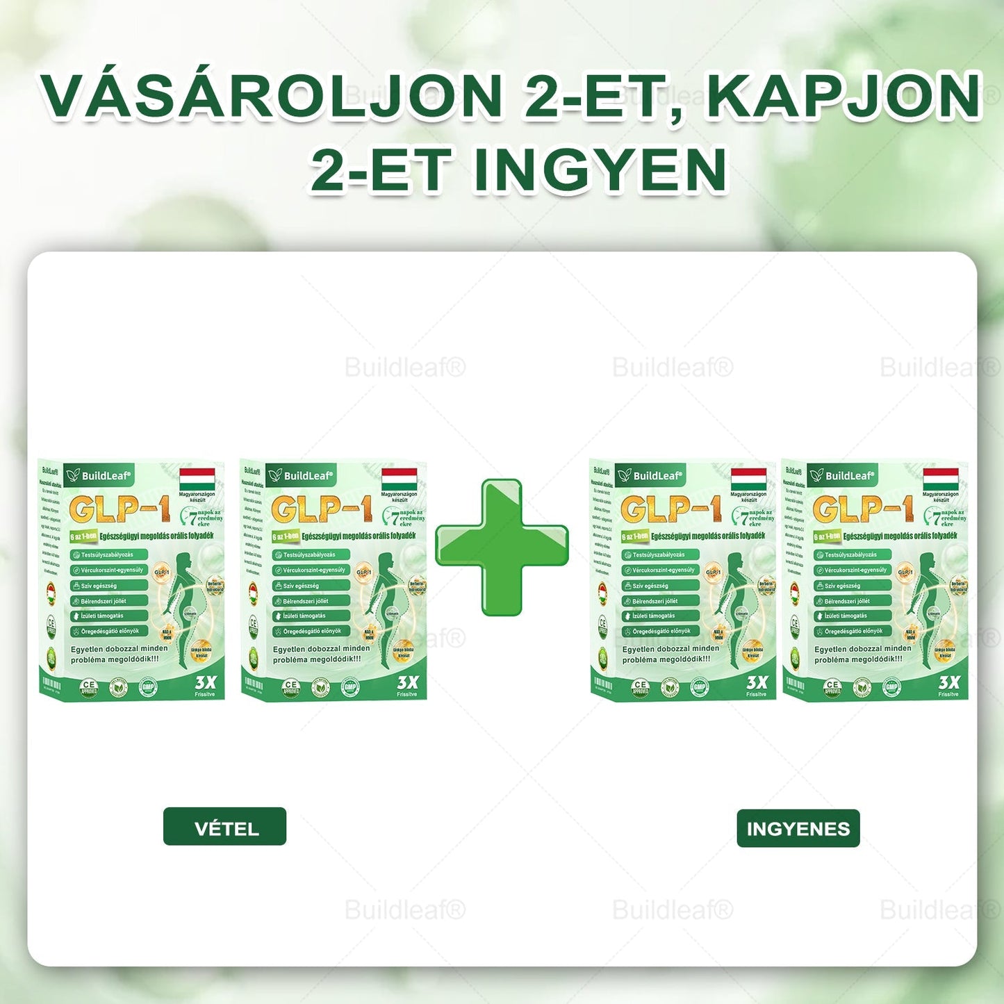 ✈️BuildLeaf® GLP-1 6 az 1-ben egészségügyi oldat szájon át szedhető folyadék ✅ Elhízás, szív- és érrendszeri egészség, cukorbetegség, alvási apnoe, bélrendszeri egészség, ízületi problémák és egyebek esetén