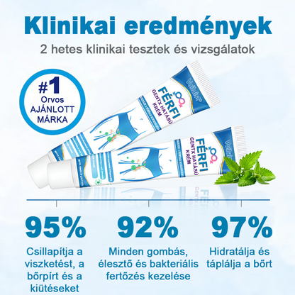 Voilaist® Férfi GentX Nyugtató Krém – Innovatív, természetes kivonatokkal 🌿 készült formula, amely segít enyhíteni az irritációt, viszketést és kellemetlen szagokat, miközben védi és hidratálja a bőrt