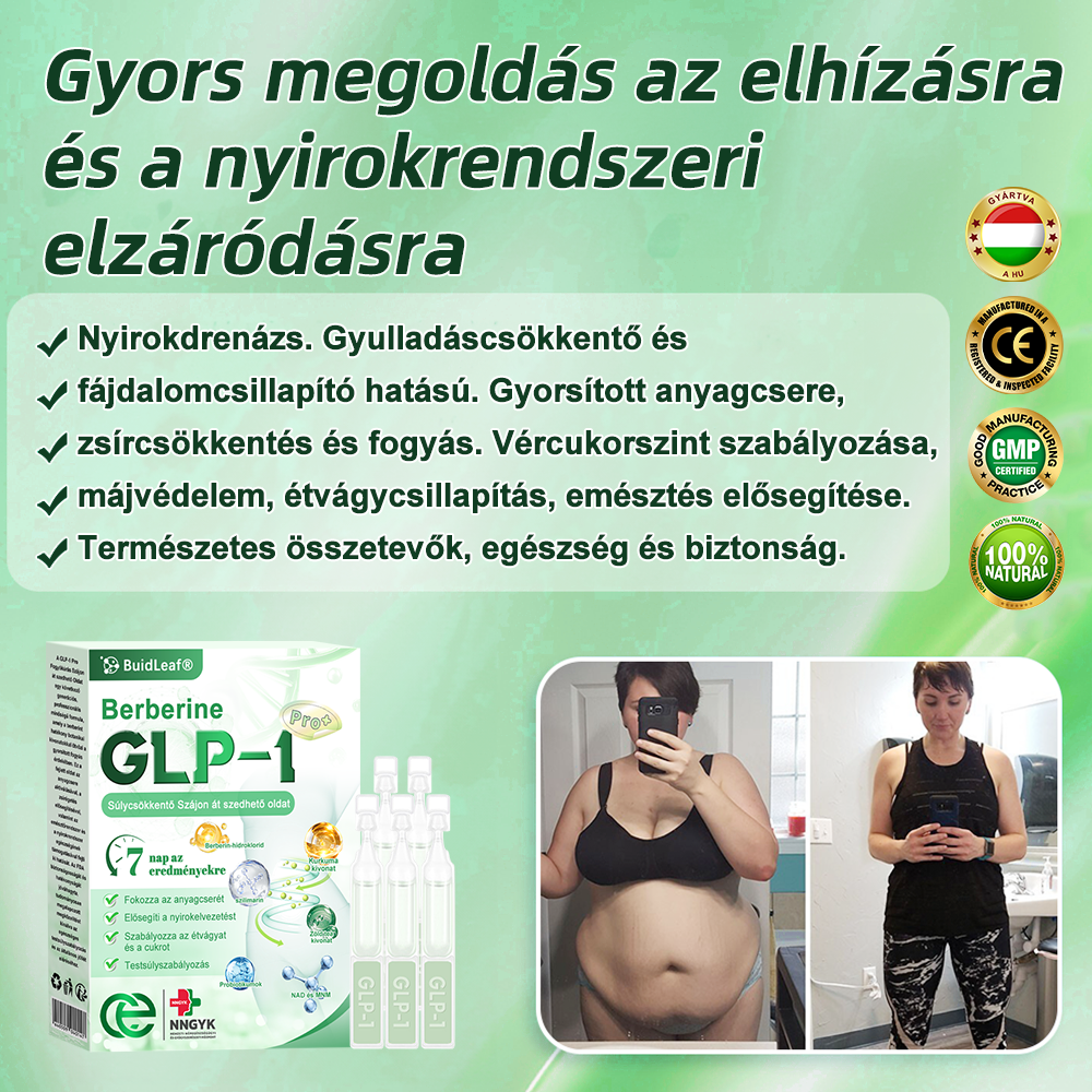 🍀 Klinikai kutatásokkal igazolt | A BuildLeaf® Berberine GLP-1 Pro Súlycsökkentő Szájon át szedhető oldat segíthet a makacs súlytöbblet, anyagcsere- és energiaproblémák kezelésében, támogatva a jobb közérzetet és vitalitást