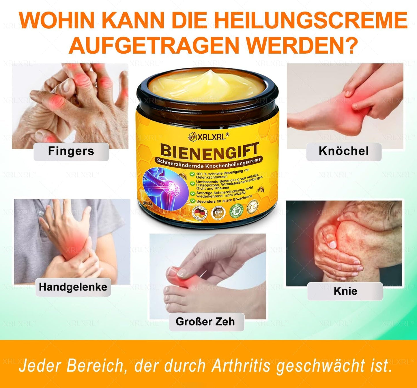 XRLXRL® Bienengift Schmerzstillende Knochenheilungscreme 👑👑👑LETZTER TAG 80 % RABATT