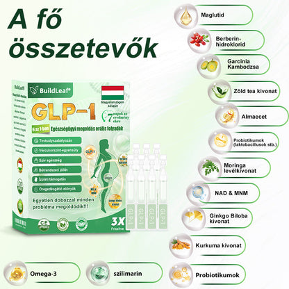 ✈️BuildLeaf® GLP-1 6 az 1-ben egészségügyi oldat szájon át szedhető folyadék ✅ Elhízás, szív- és érrendszeri egészség, cukorbetegség, alvási apnoe, bélrendszeri egészség, ízületi problémák és egyebek esetén